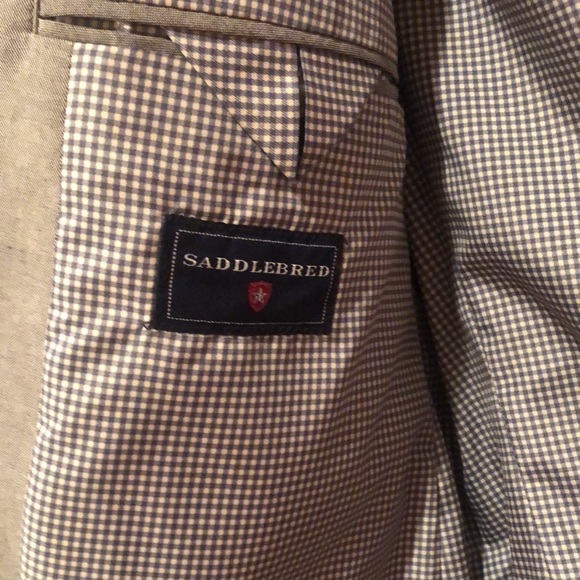 NWT -Saddlebred 42R Gray Chambray Cotton Sports Jacket - Picture 6 of 7